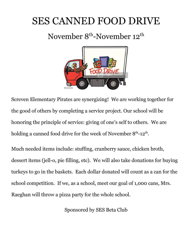 SES Canned Food Drive