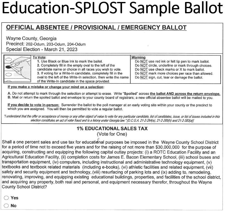 Education-SPLOST Sample Ballot