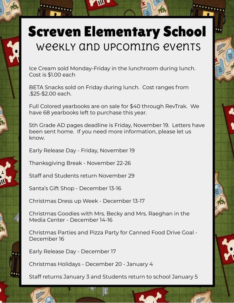 SES Weekly and Upcoming Events