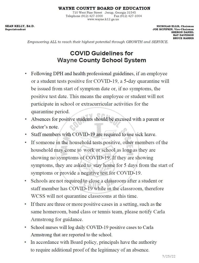 COVID Guidelines 22-23