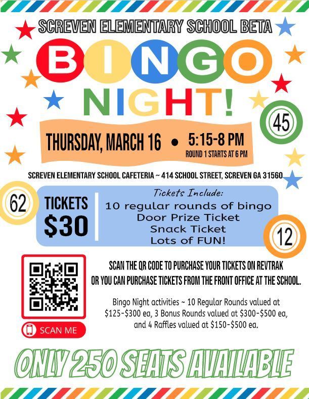 SES Beta Bingo Night | Screven Elementary School