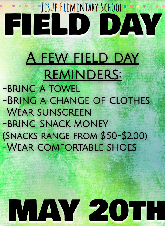 Field Day Reminders