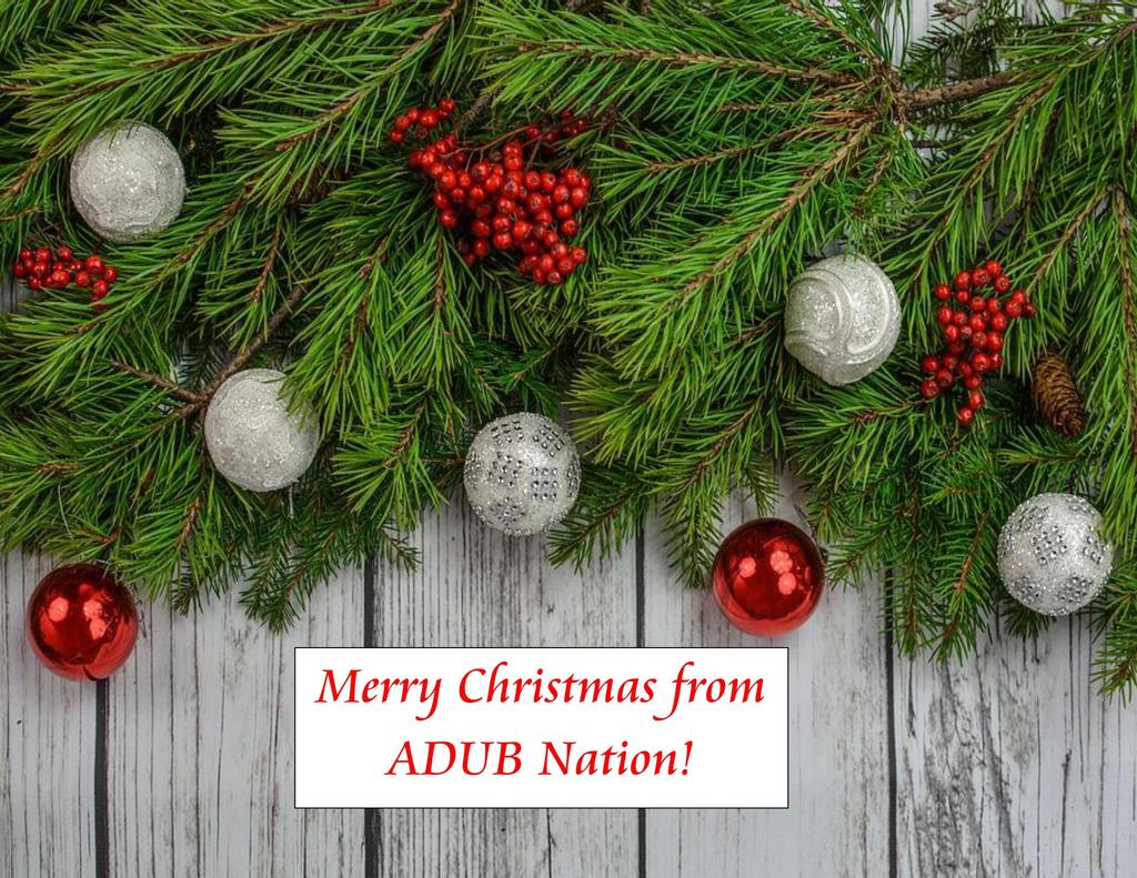 ADUB wishes you and your family a safe and wonderful Christmas!